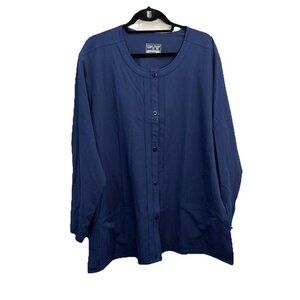 Nurse Mates Navy Blue Button Down Jacket With Pockets Size XL